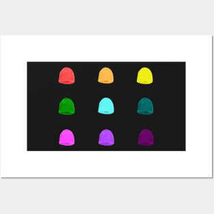 Rainbow Halloween Gumdrop Candy Pattern Posters and Art